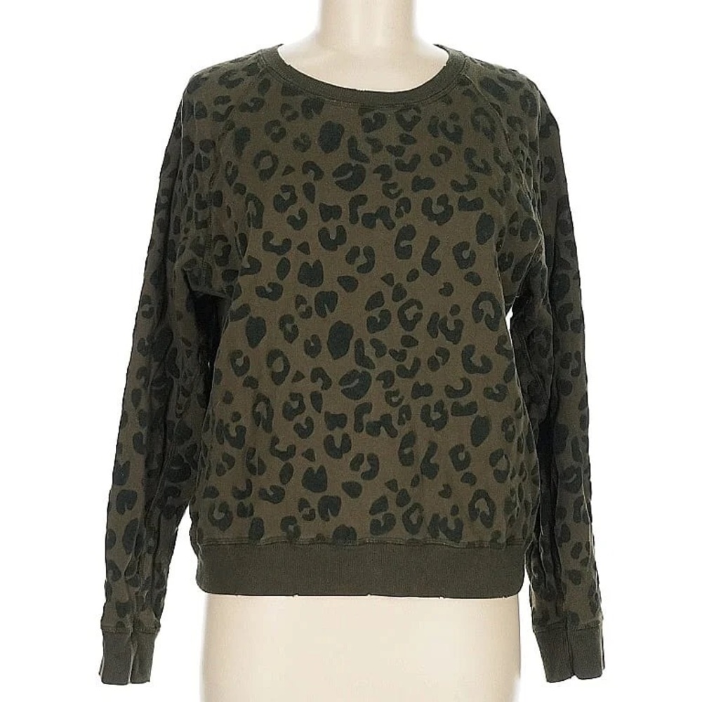 Rails Olive and Dark Green Leopard Sweater